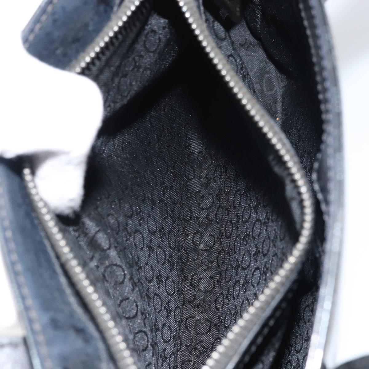 CELINE Macadam Canvas Hand Bag Vinyl Black Auth ti3537