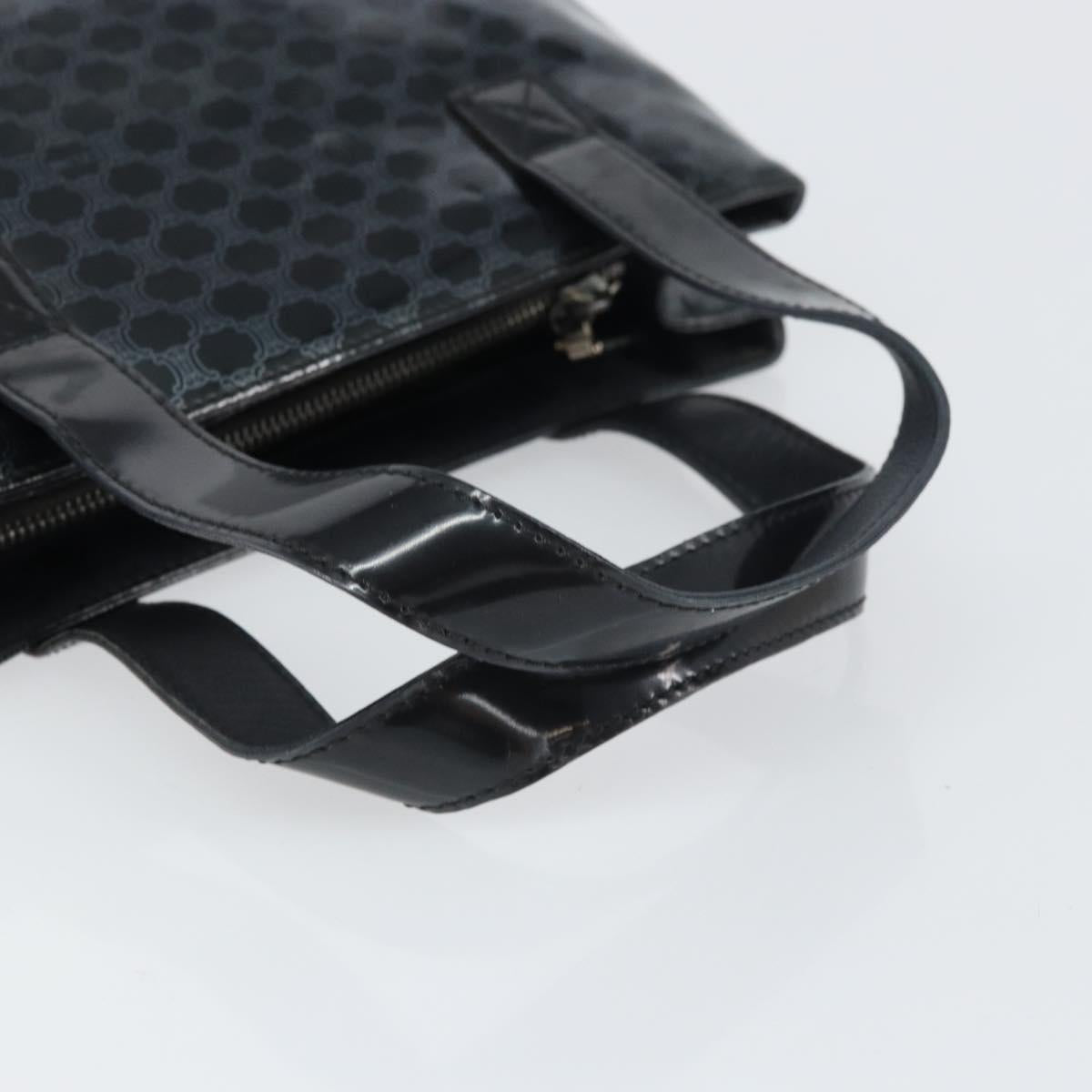CELINE Macadam Canvas Hand Bag Vinyl Black Auth ti3537