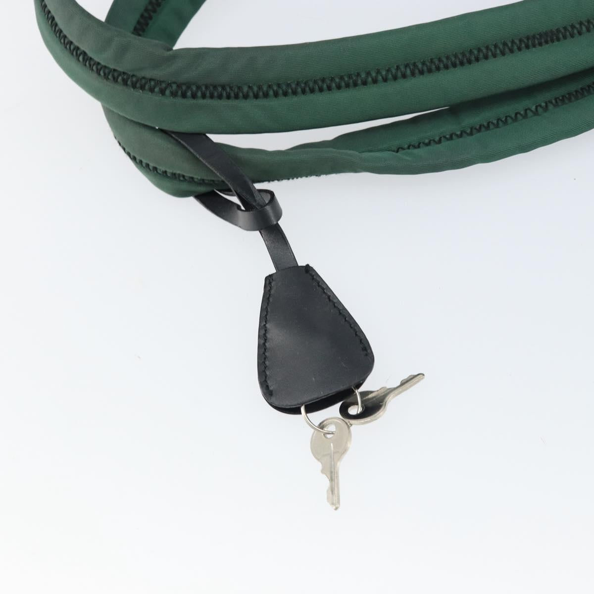 PRADA Hand Bag Nylon Khaki Silver Auth ti3539