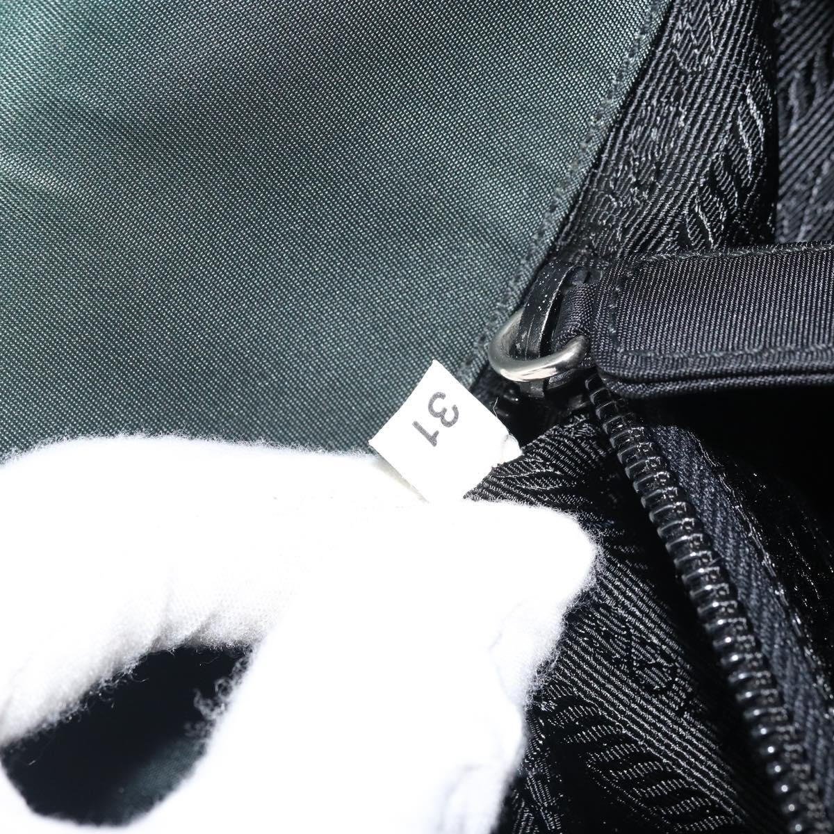 PRADA Hand Bag Nylon Khaki Silver Auth ti3539