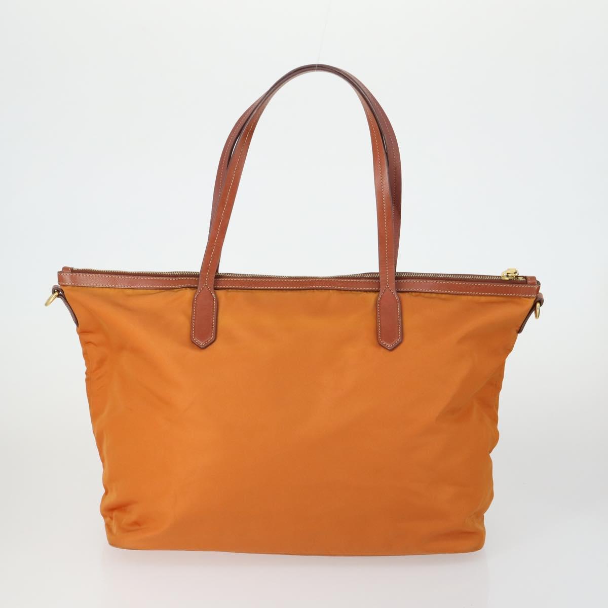PRADA Bag Nylon Leather Canvas 4 Set Orange Beige Khaki Brown Auth ti3540