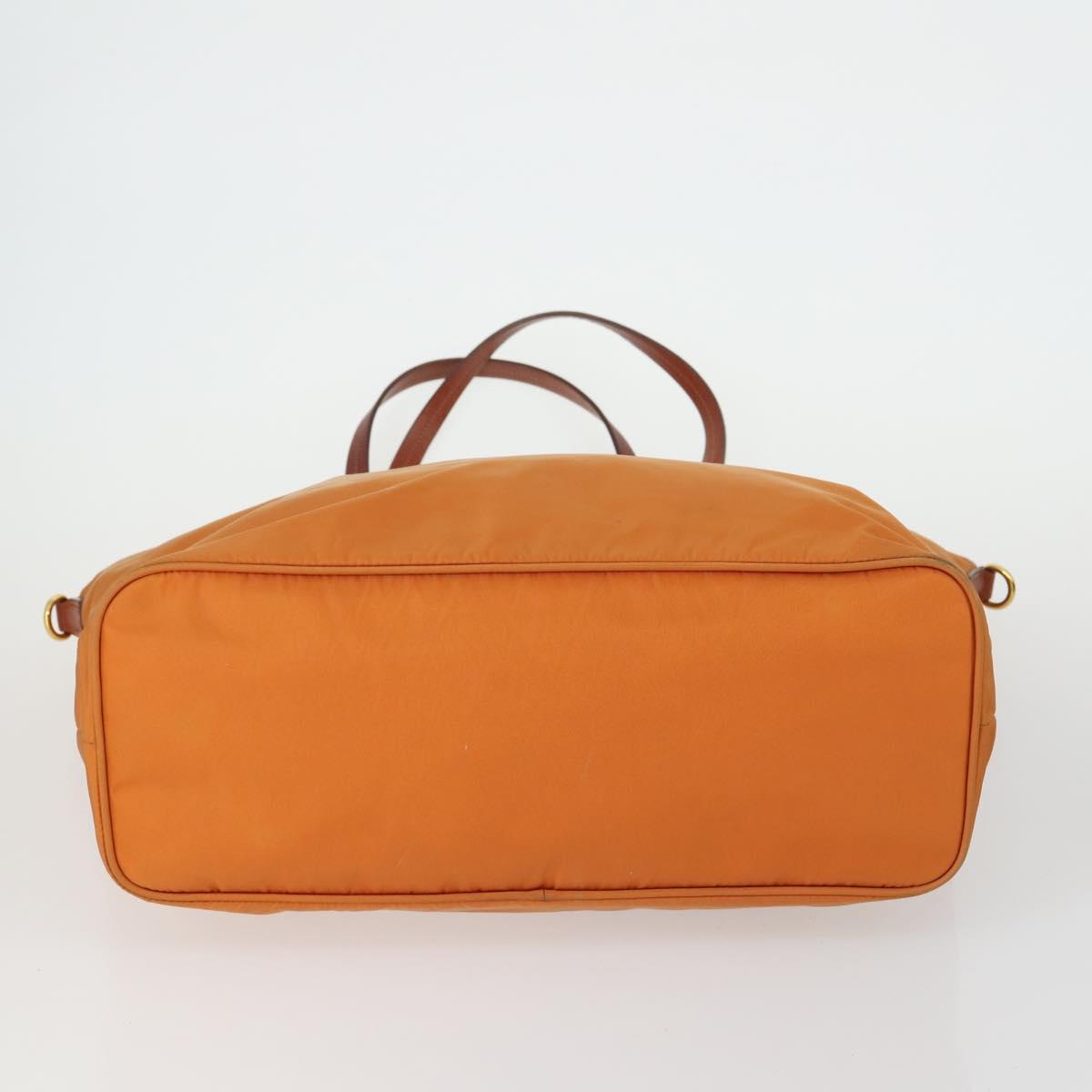 PRADA Bag Nylon Leather Canvas 4 Set Orange Beige Khaki Brown Auth ti3540