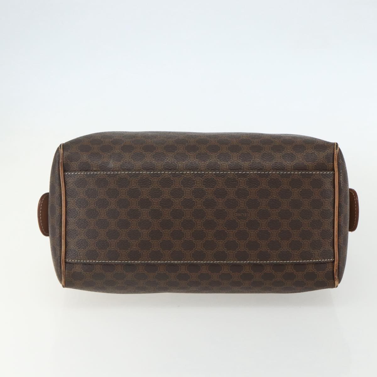 CELINE Macadam Canvas Hand Bag PVC Leather Brown Gold Auth ti3545
