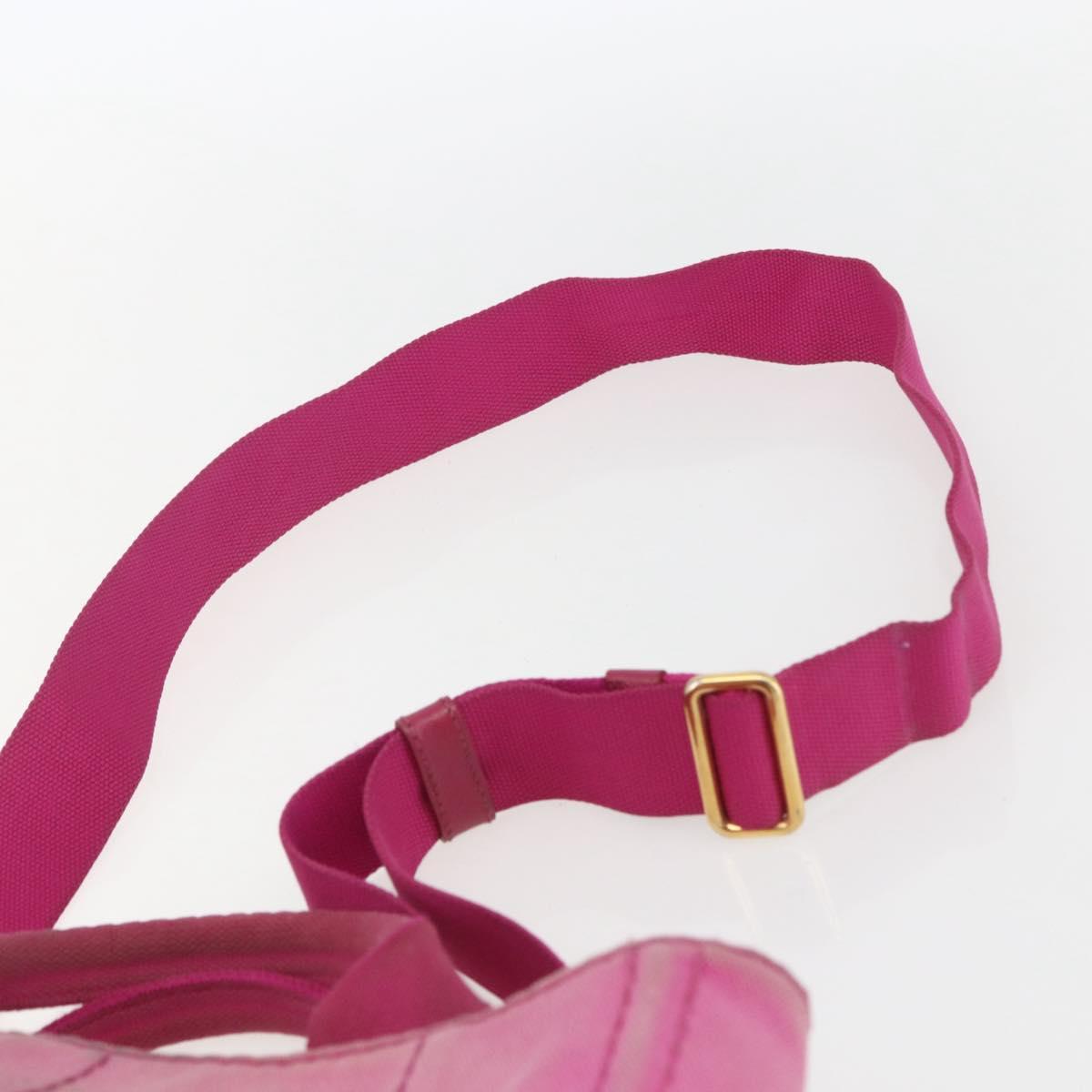 PRADA Canapa PM Hand Bag Canvas 2way Pink Gold Auth ti3547