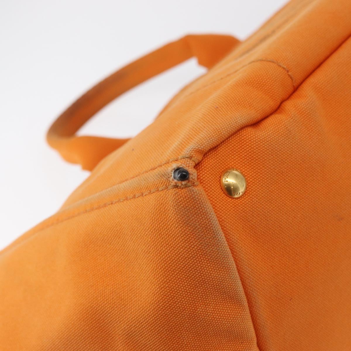 PRADA Canapa GM Hand Bag Canvas Orange Auth ti3548
