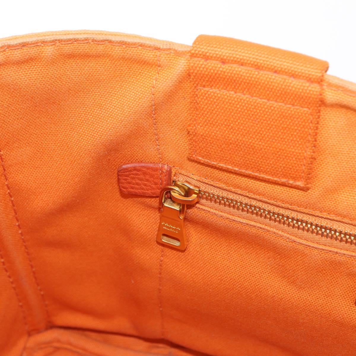 PRADA Canapa GM Hand Bag Canvas Orange Auth ti3548