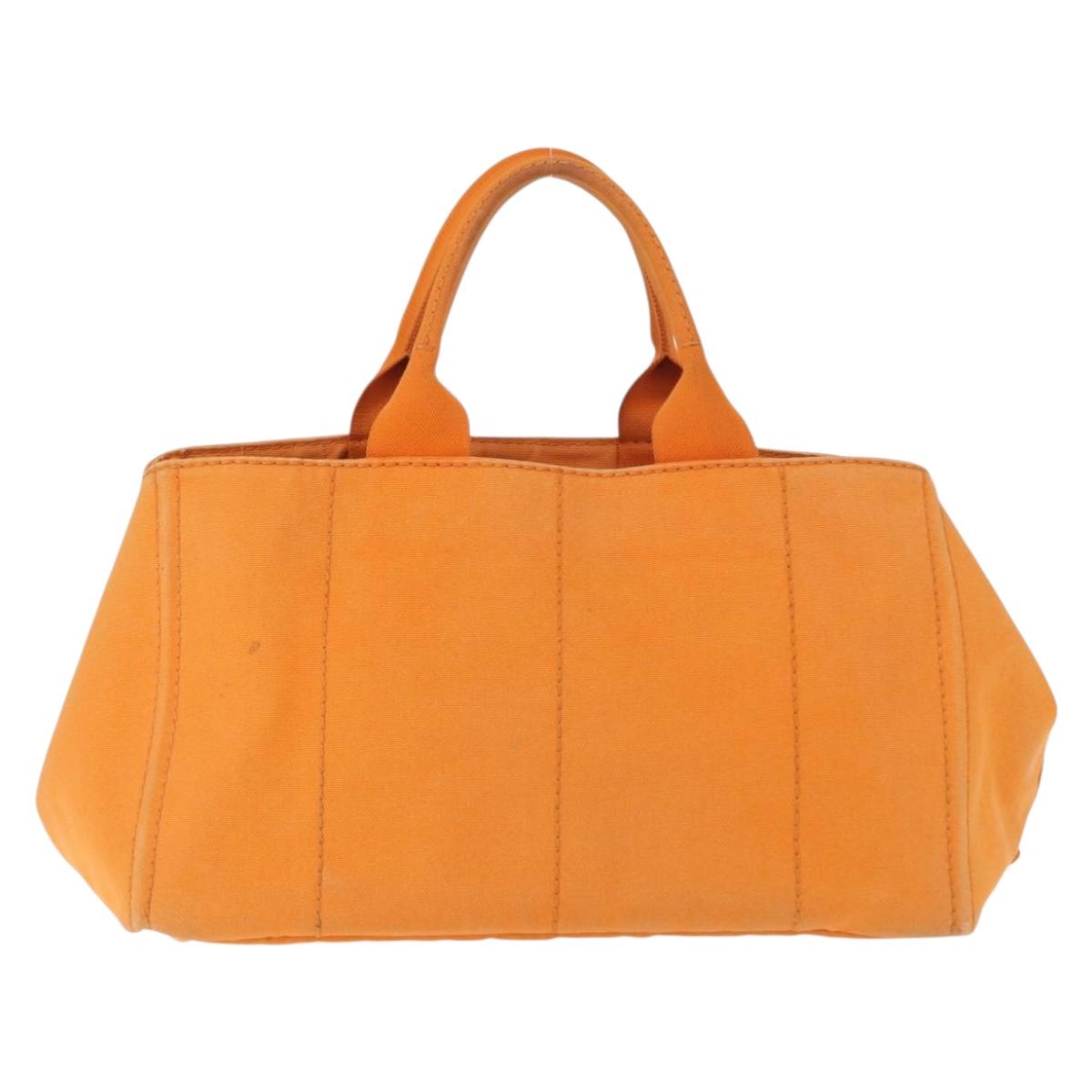 PRADA Canapa GM Hand Bag Canvas Orange Auth ti3548
