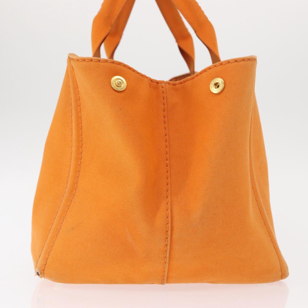 PRADA Canapa GM Hand Bag Canvas Orange Auth ti3548