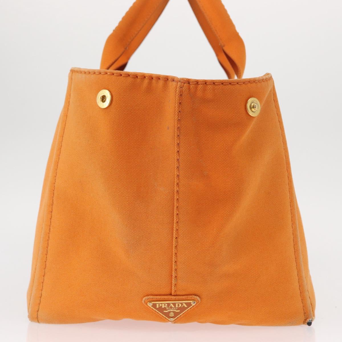 PRADA Canapa GM Hand Bag Canvas Orange Auth ti3548