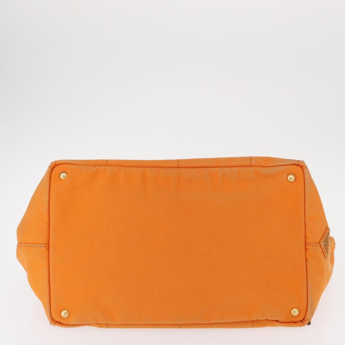 PRADA Canapa GM Hand Bag Canvas Orange Auth ti3548