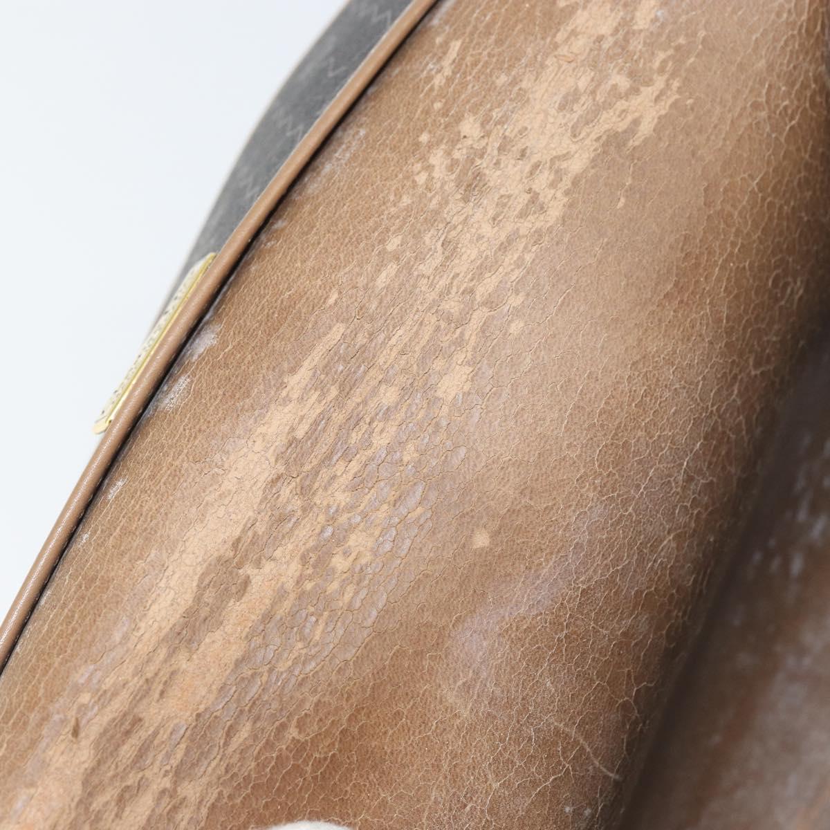 Christian Dior Honeycomb Canvas Chain Shoulder Bag PVC Black Gold Auth ti3549