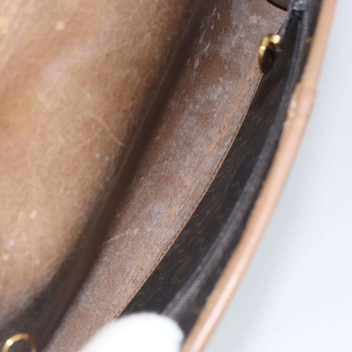 Christian Dior Honeycomb Canvas Chain Shoulder Bag PVC Black Gold Auth ti3549