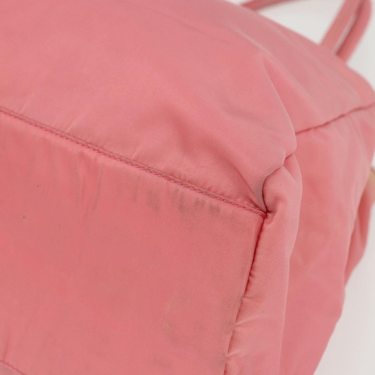 PRADA Hand Bag Nylon Pink Silver Auth ti3552
