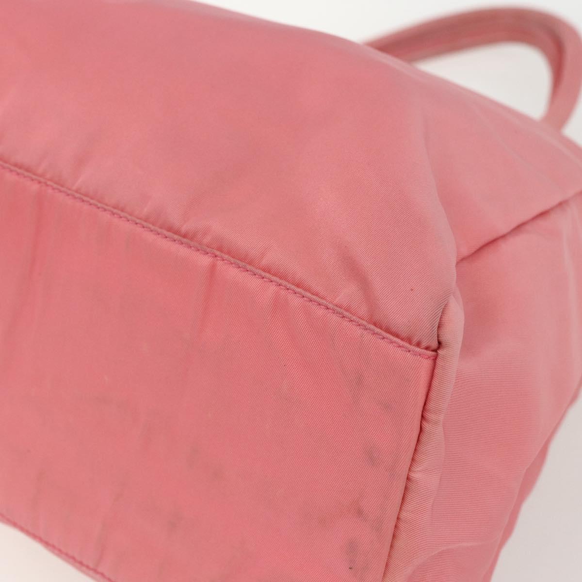 PRADA Hand Bag Nylon Pink Silver Auth ti3552