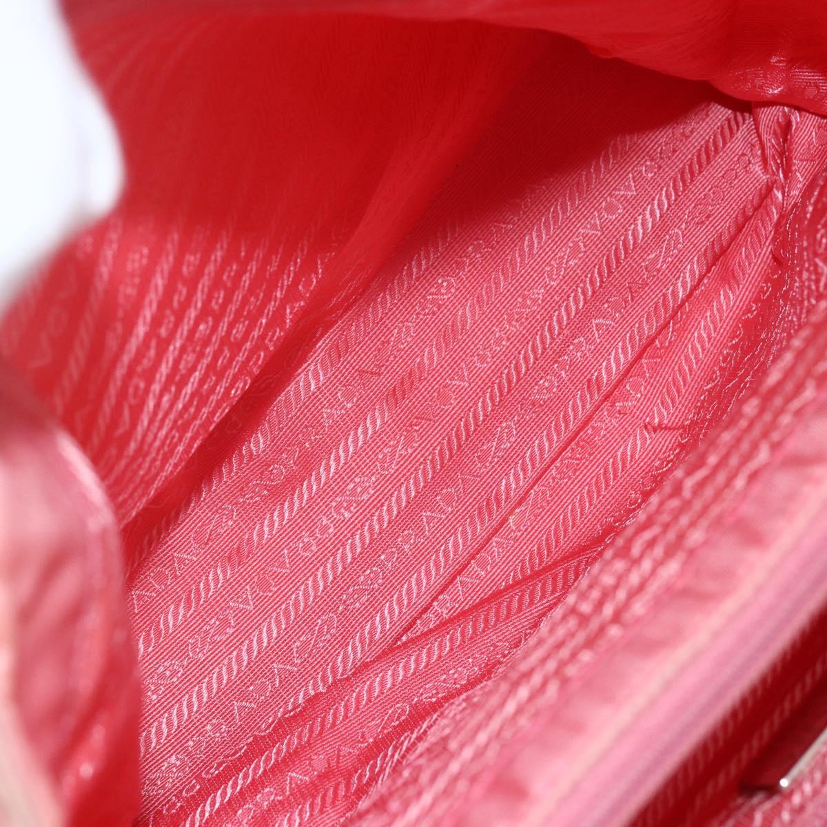 PRADA Hand Bag Nylon Pink Silver Auth ti3552