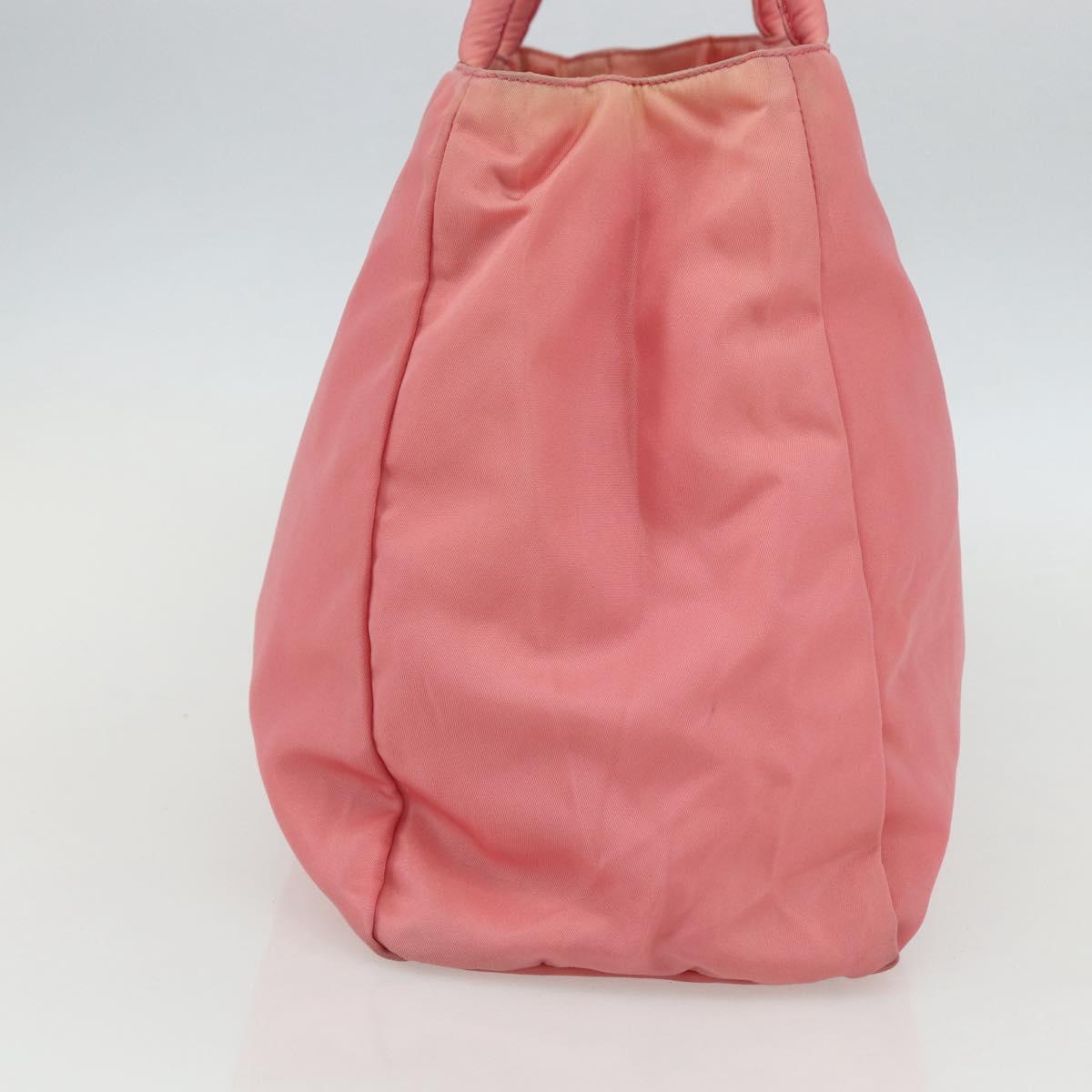 PRADA Hand Bag Nylon Pink Silver Auth ti3552