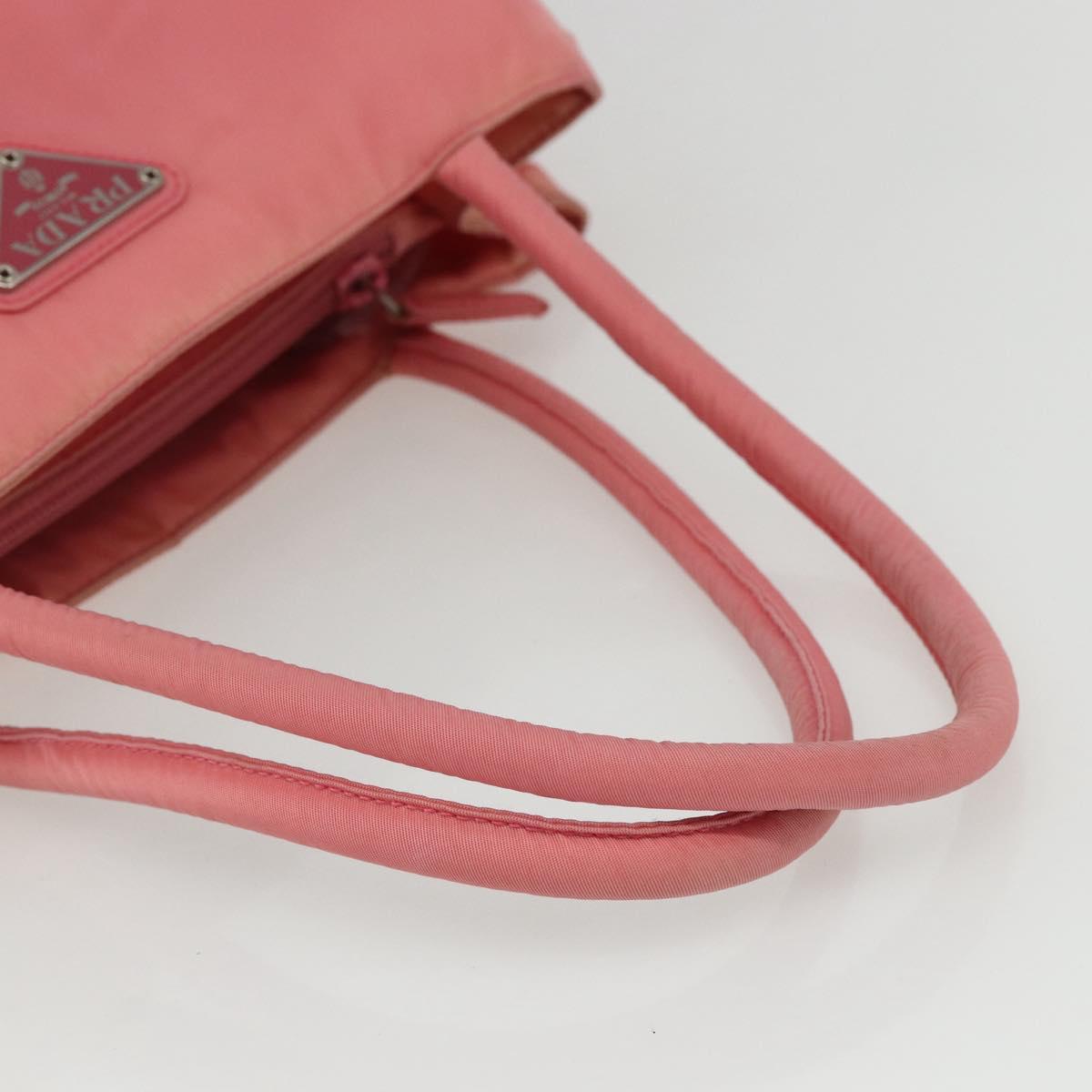 PRADA Hand Bag Nylon Pink Silver Auth ti3552