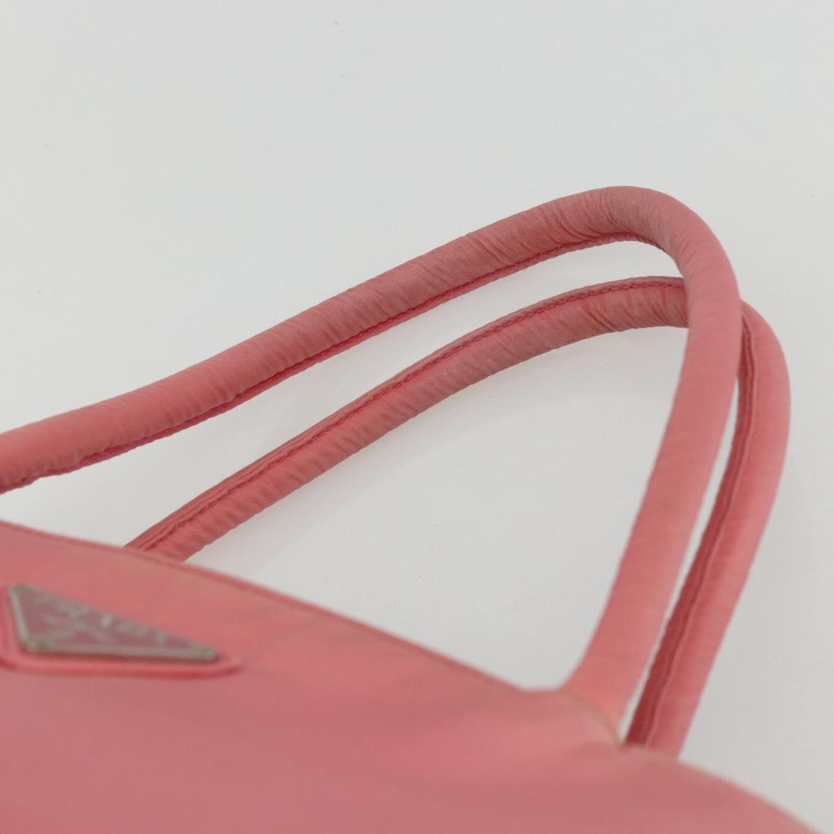 PRADA Hand Bag Nylon Pink Silver Auth ti3552