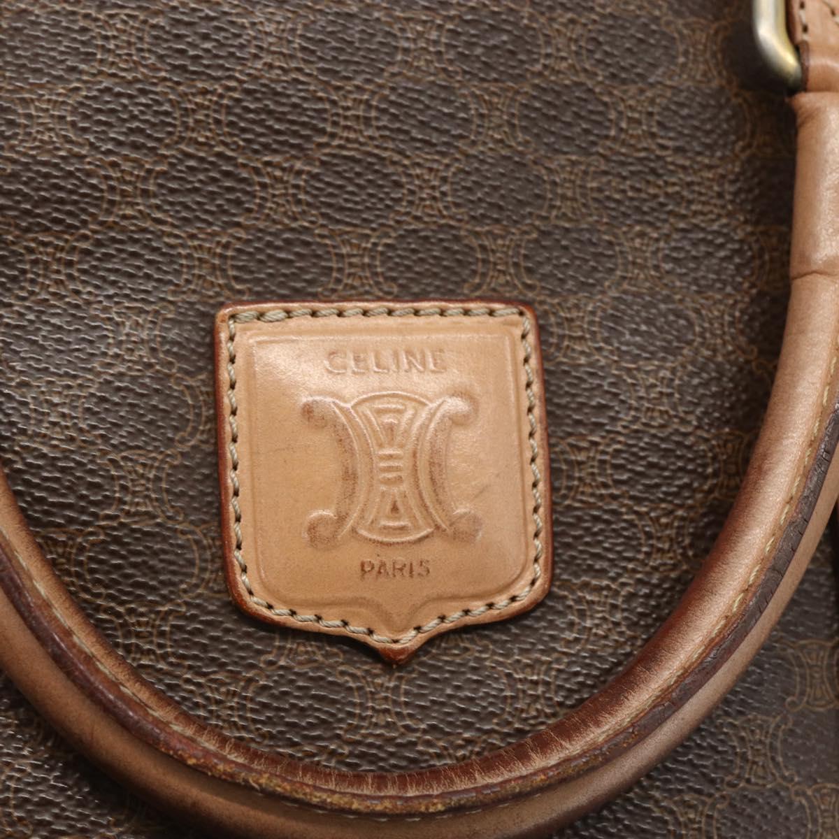 CELINE Macadam Canvas Business Bag PVC Brown Gold Auth ti3555
