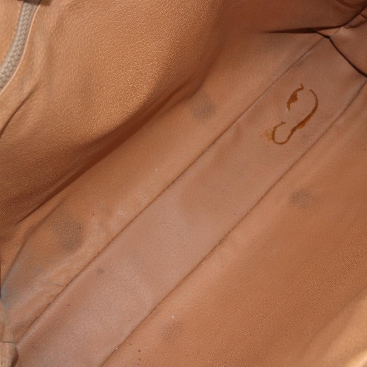 CELINE Macadam Canvas Business Bag PVC Brown Gold Auth ti3555