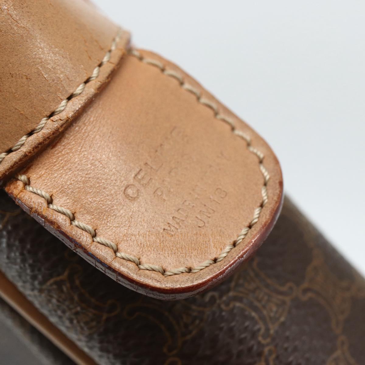 CELINE Macadam Canvas Business Bag PVC Brown Gold Auth ti3555