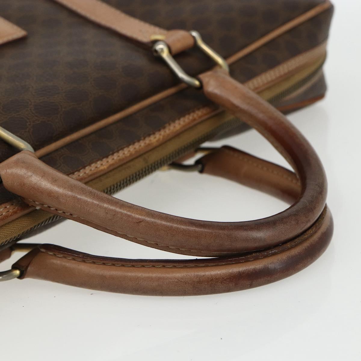CELINE Macadam Canvas Business Bag PVC Brown Gold Auth ti3555