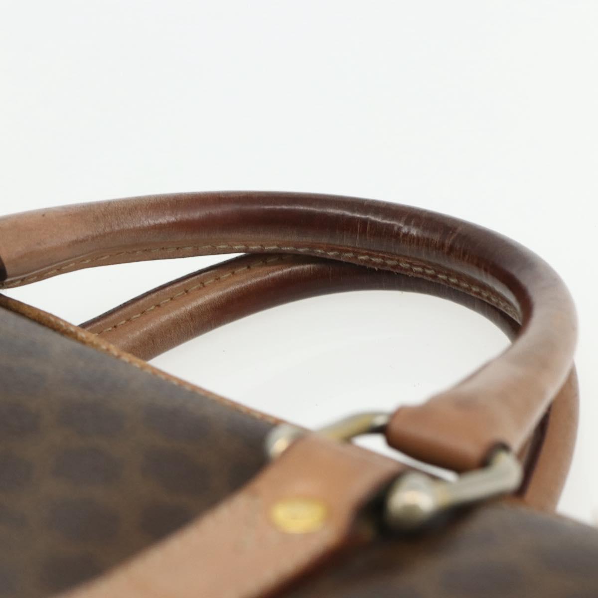 CELINE Macadam Canvas Business Bag PVC Brown Gold Auth ti3555