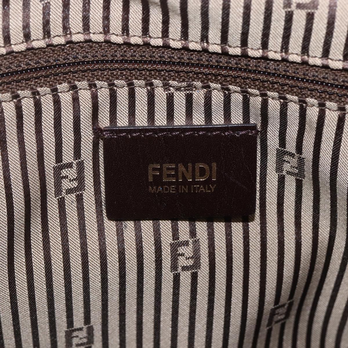 FENDI Chameleon Shoulder Bag Leather Blue gold Auth ti3558