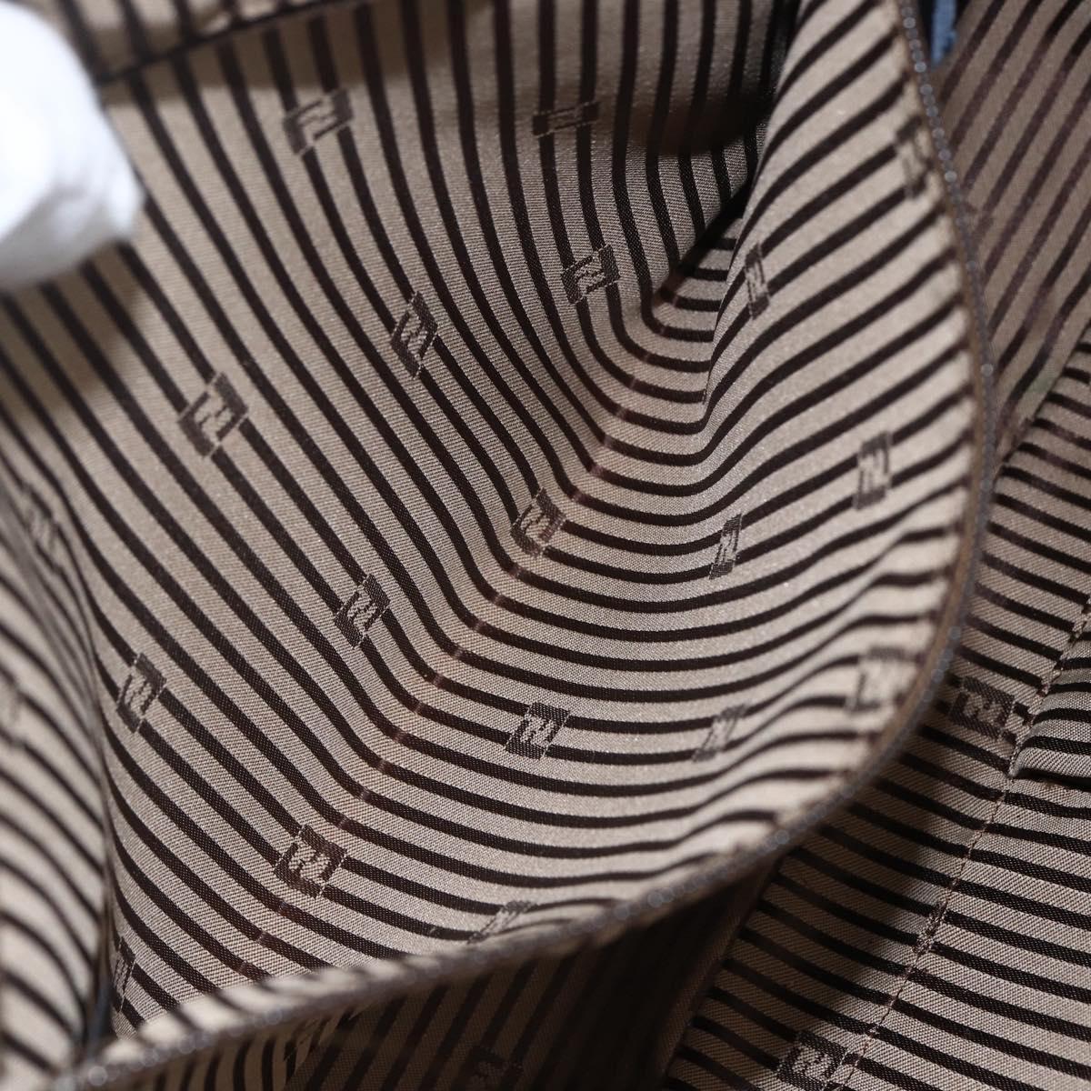 FENDI Chameleon Shoulder Bag Leather Blue gold Auth ti3558