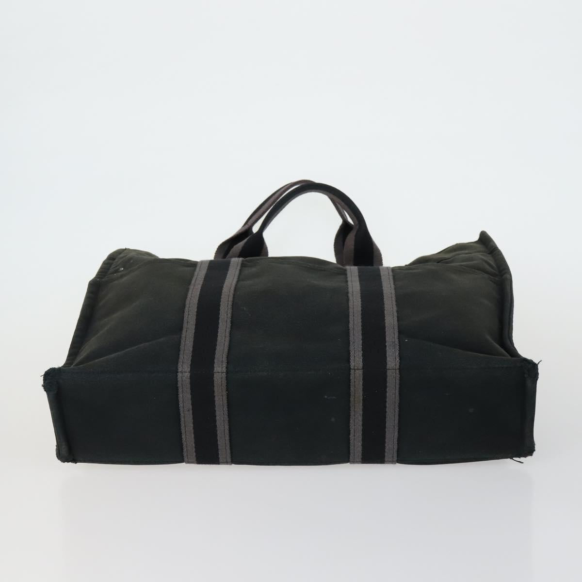 HERMES Fourre Tout Hand Bag Canvas 5 Set Black Red Navy Auth ti3565