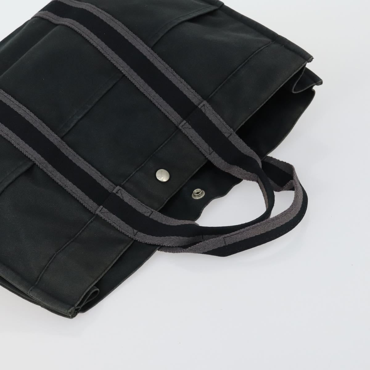 HERMES Fourre Tout Hand Bag Canvas 5 Set Black Red Navy Auth ti3565