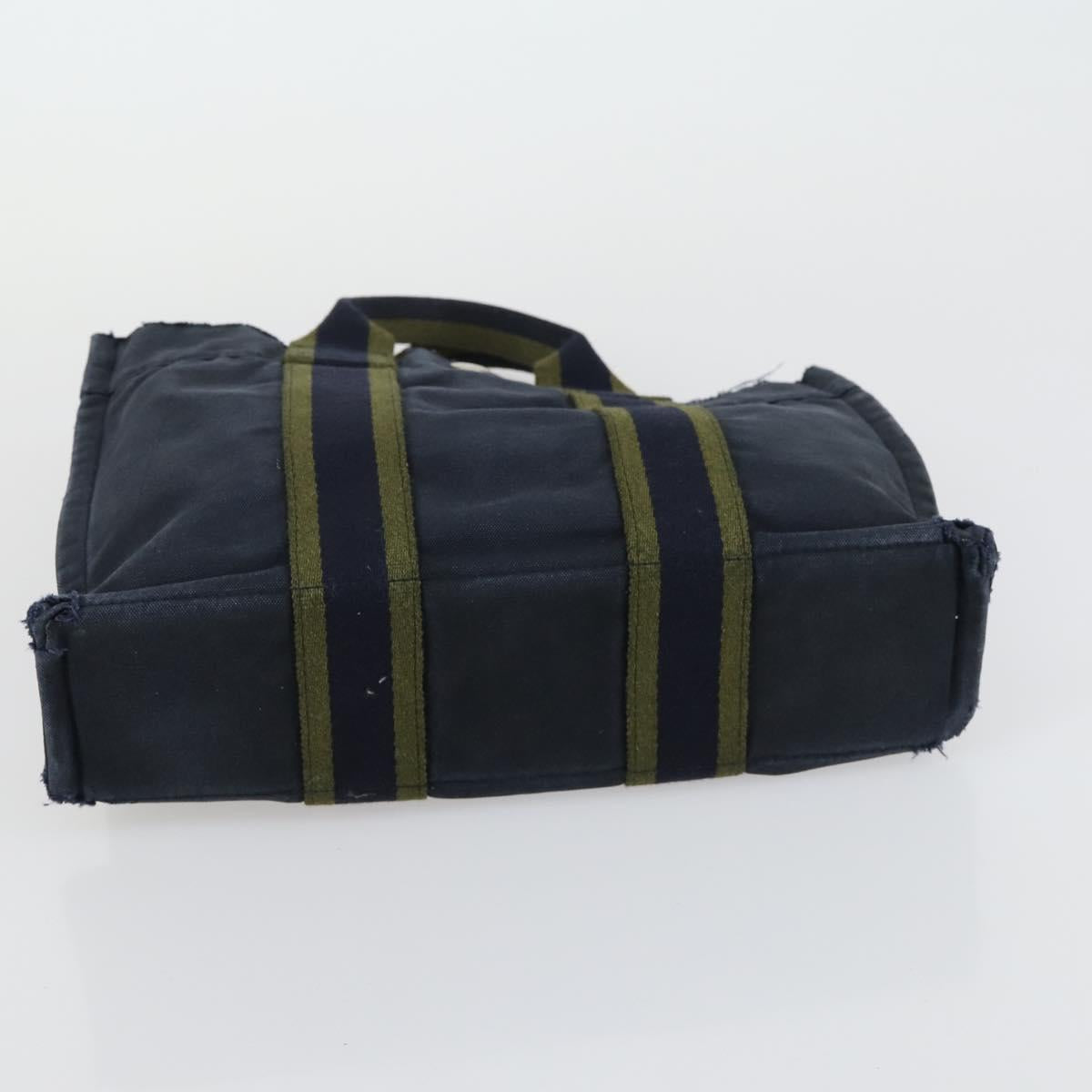 HERMES Fourre Tout Hand Bag Canvas 5 Set Black Red Navy Auth ti3565