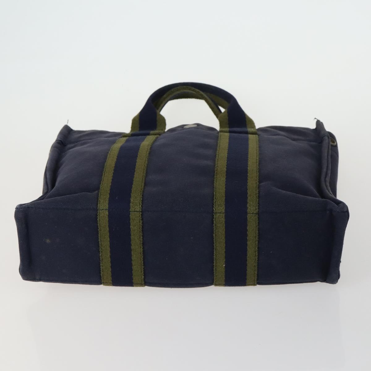 HERMES Fourre Tout Hand Bag Canvas 5 Set Black Navy Gray Red Brown Auth ti3567