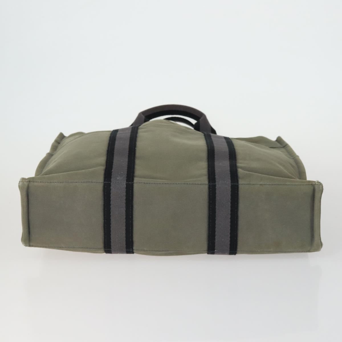 HERMES Fourre Tout Hand Bag Canvas 5 Set Black Navy Gray Red Brown Auth ti3567