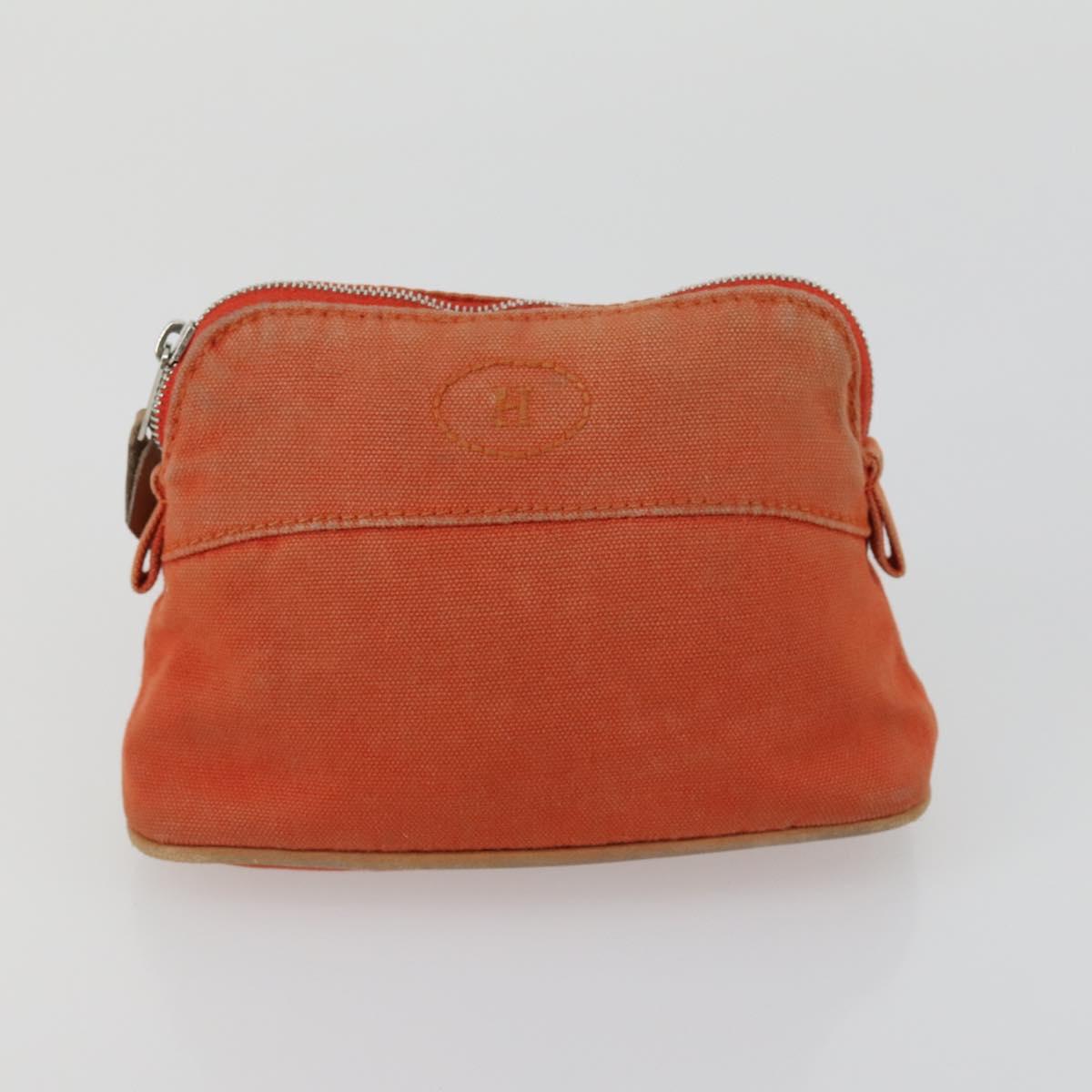 HERMES Bolide Pouch Canvas 5 Set Light Blue Orange Yellow Navy Red Auth ti3568
