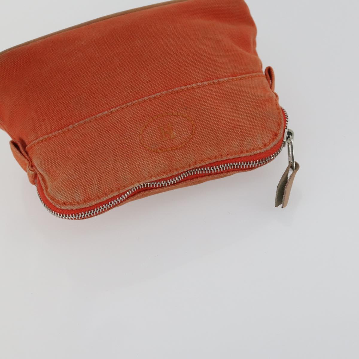 HERMES Bolide Pouch Canvas 5 Set Light Blue Orange Yellow Navy Red Auth ti3568