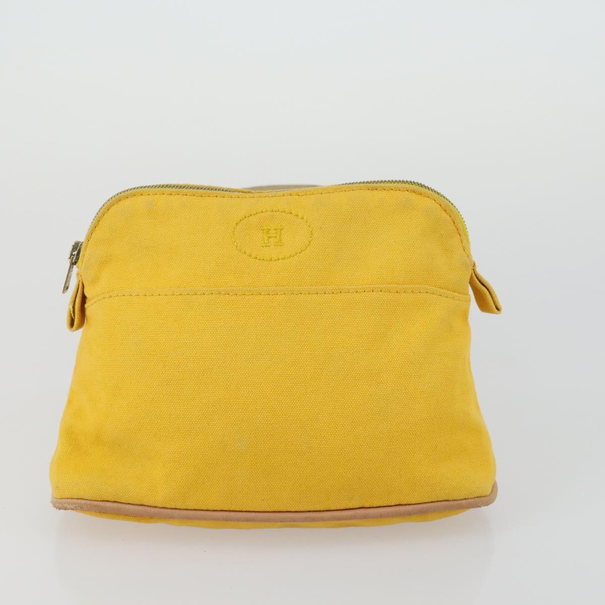 HERMES Bolide Pouch Canvas 5 Set Light Blue Orange Yellow Navy Red Auth ti3568