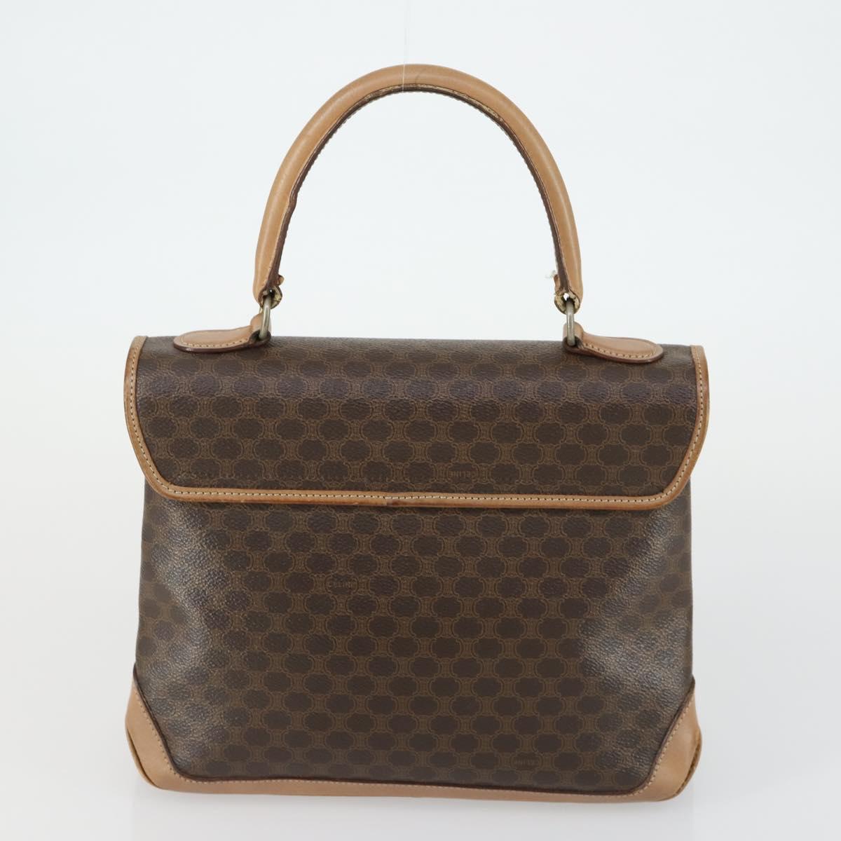 CELINE C Macadam Macadam Canvas Bag PVC Canvas 3 Set Brown Navy Auth ti3574