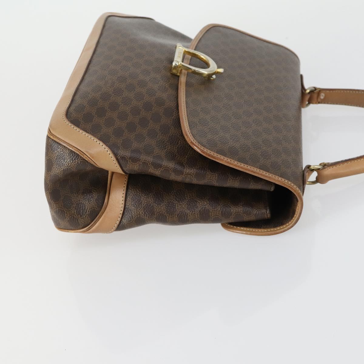 CELINE C Macadam Macadam Canvas Bag PVC Canvas 3 Set Brown Navy Auth ti3574