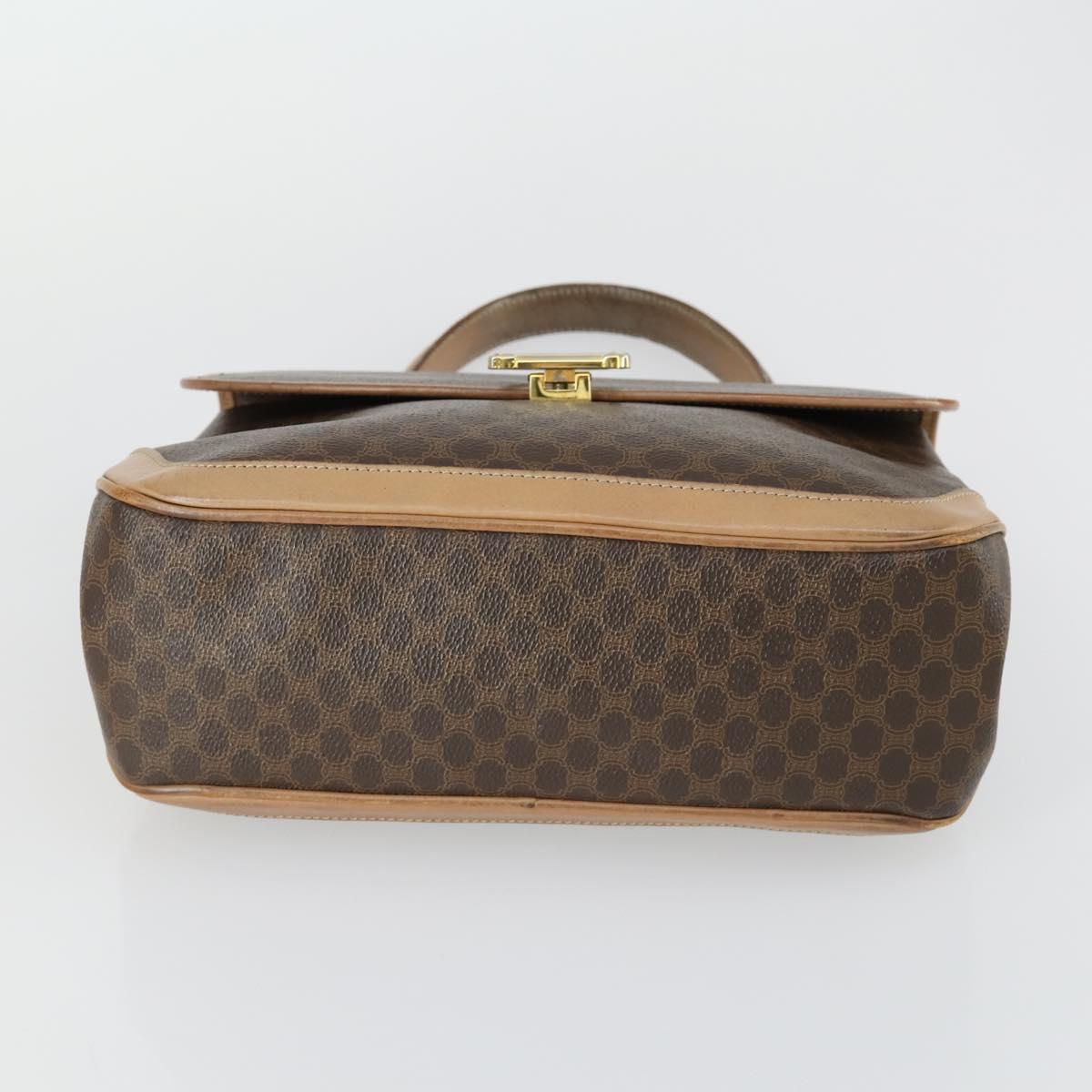 CELINE C Macadam Macadam Canvas Bag PVC Canvas 3 Set Brown Navy Auth ti3574