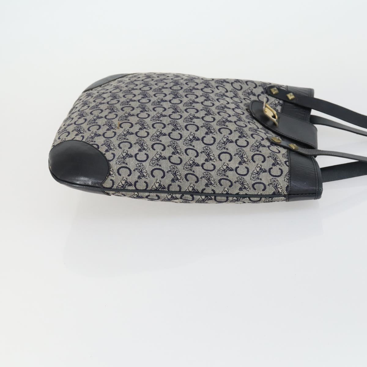 CELINE C Macadam Macadam Canvas Bag PVC Canvas 3 Set Brown Navy Auth ti3574