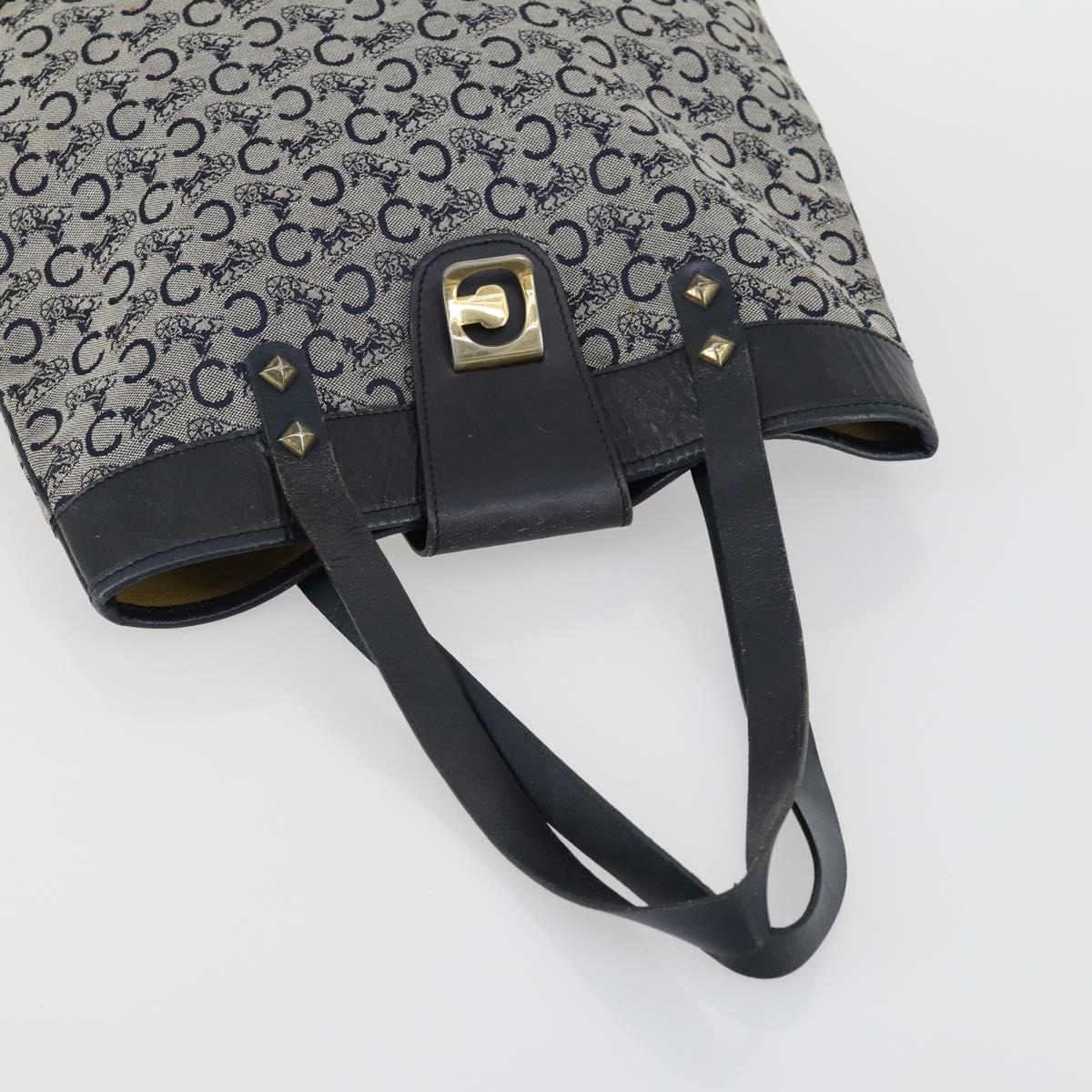 CELINE C Macadam Macadam Canvas Bag PVC Canvas 3 Set Brown Navy Auth ti3574