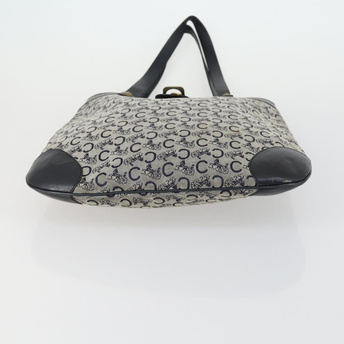 CELINE C Macadam Macadam Canvas Bag PVC Canvas 3 Set Brown Navy Auth ti3574