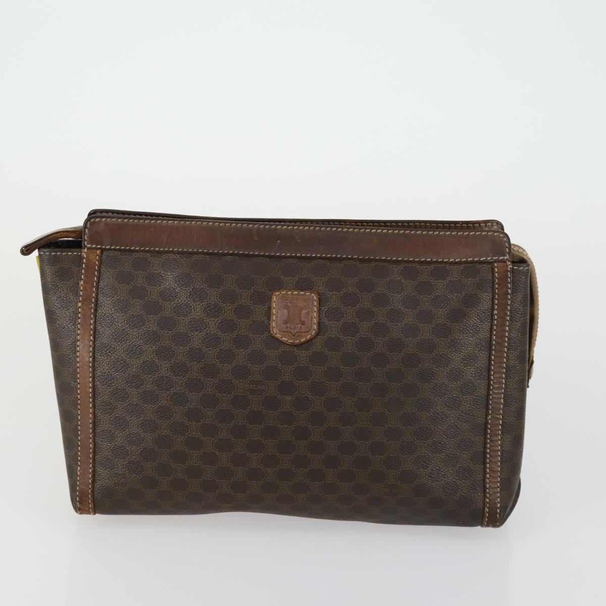 CELINE Gucci GG Supreme Macadam Canvas Bag PVC 4 Set Brown Beige Auth ti3575