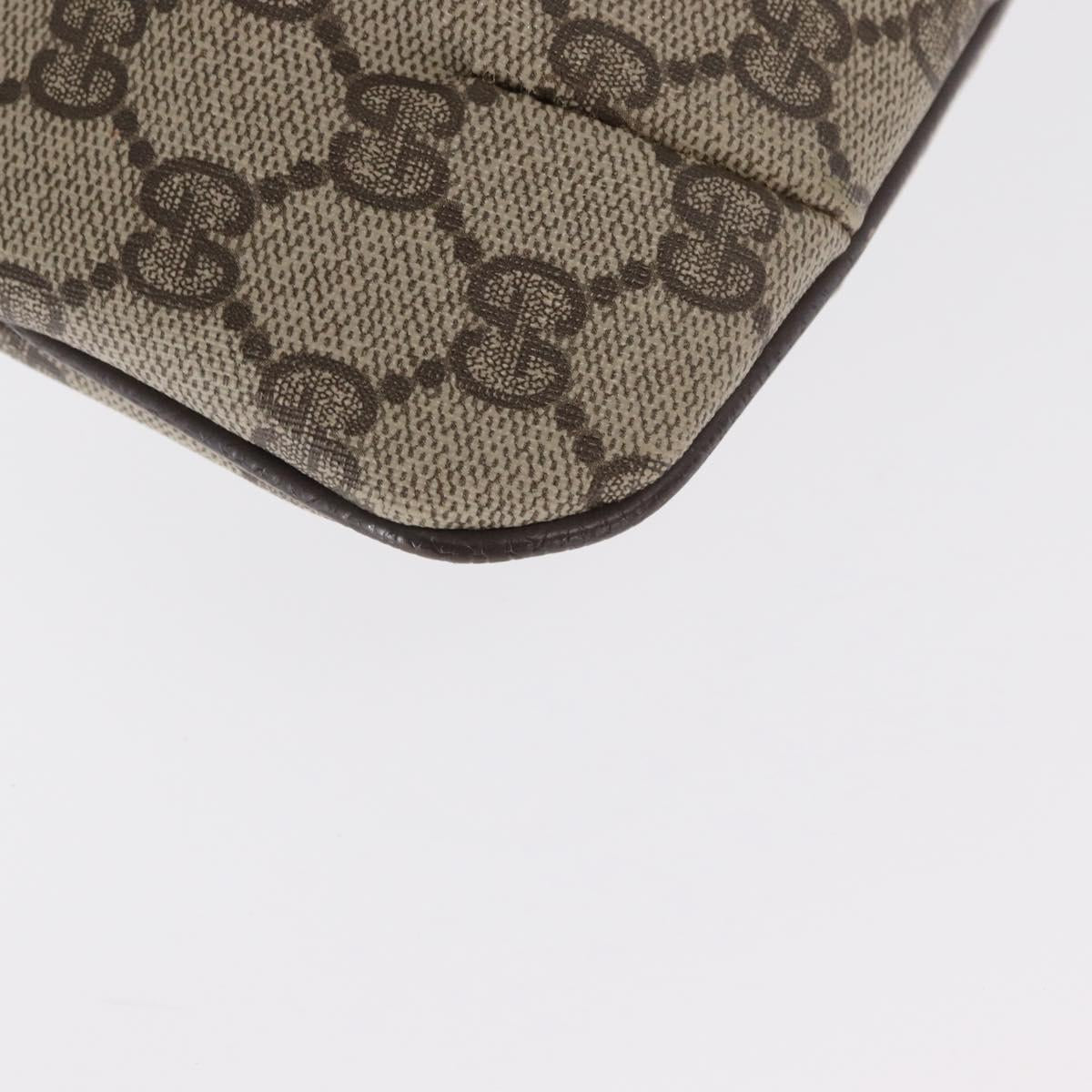 GUCCI GG Canvas Pouch PVC Leather Beige Gold 378 039 4492 Auth ti3588