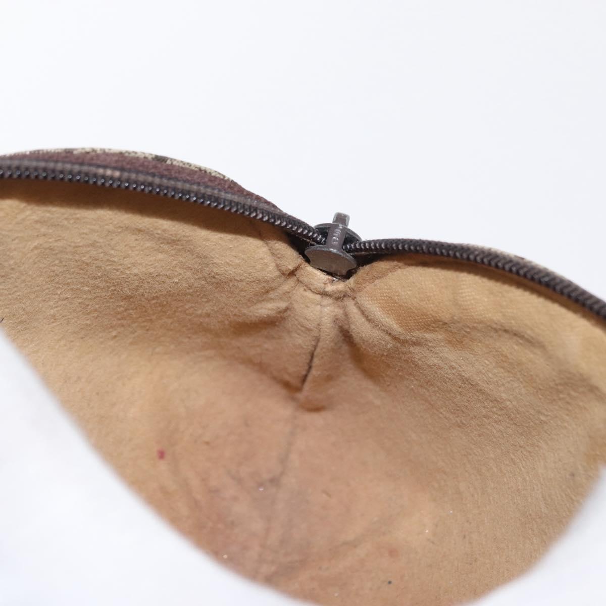 GUCCI GG Canvas Pouch PVC Leather Beige Gold 378 039 4492 Auth ti3588