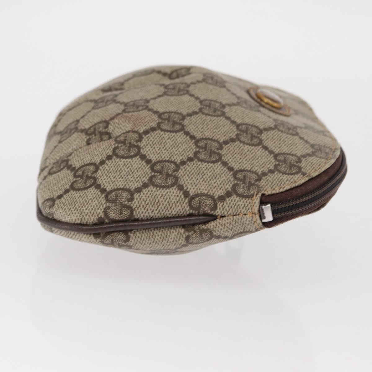 GUCCI GG Canvas Pouch PVC Leather Beige Gold 378 039 4492 Auth ti3588