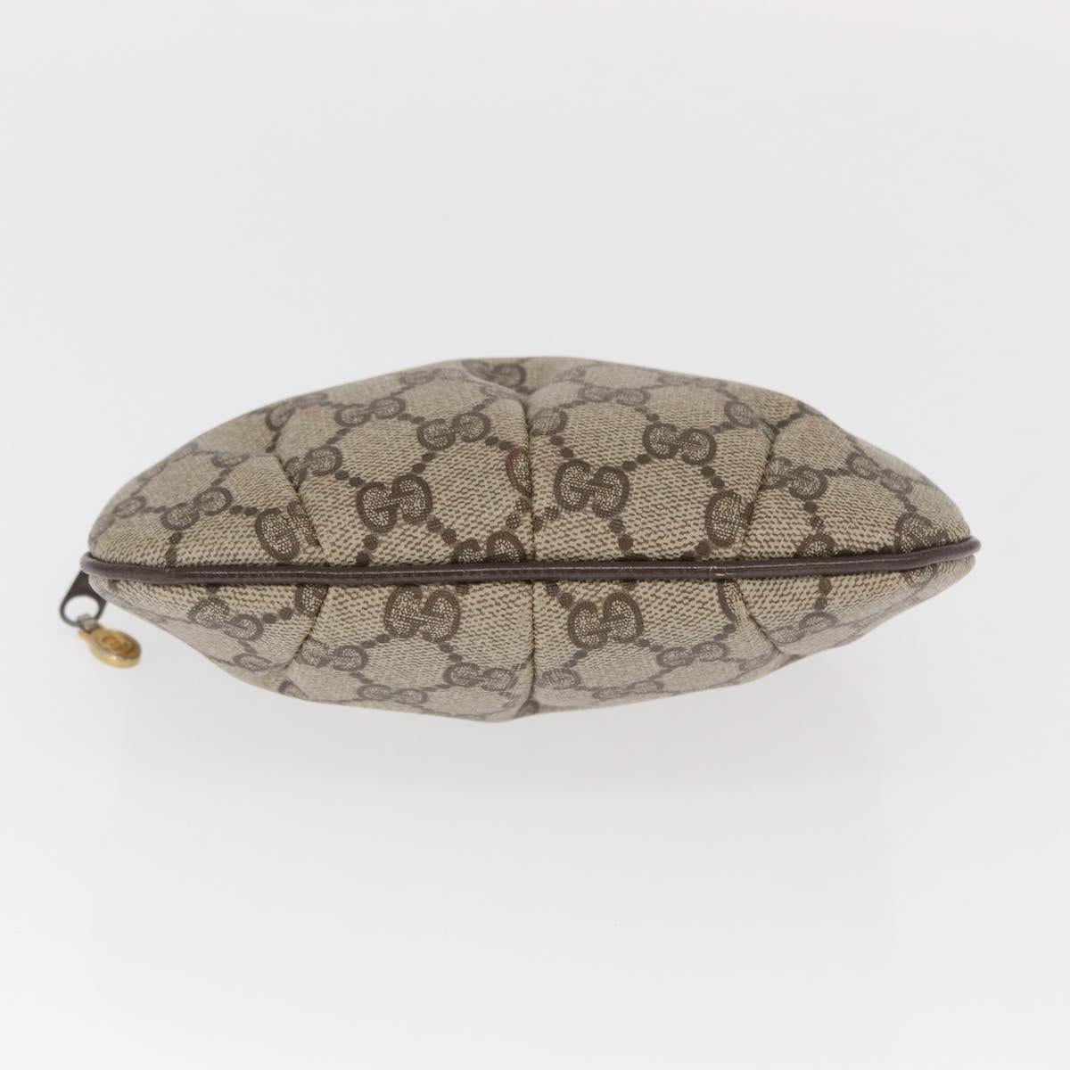 GUCCI GG Canvas Pouch PVC Leather Beige Gold 378 039 4492 Auth ti3588