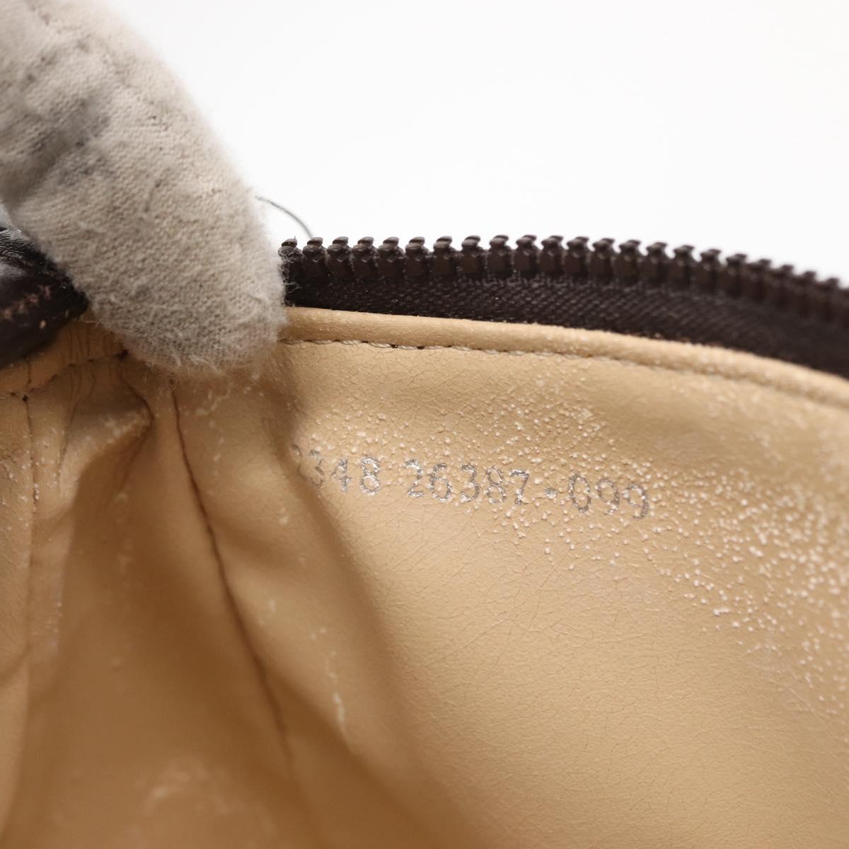 FENDI Zucca Canvas Pouch Black Brown Auth ti3589
