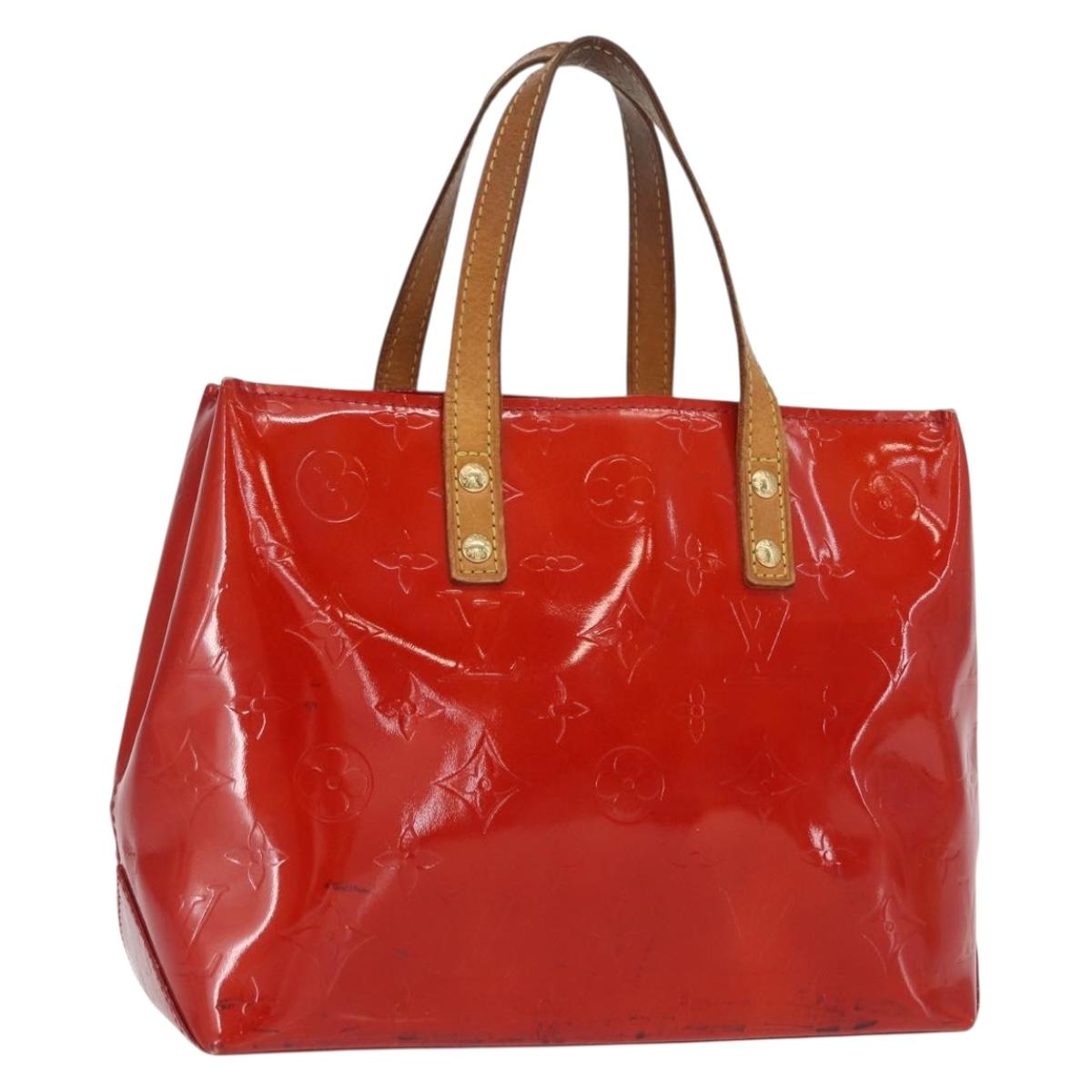 LOUIS VUITTON Monogram Vernis Reade PM Hand Bag Red Rouge M91088 LV Auth ti3591